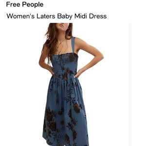 Free People Blue Floral Midi Dress